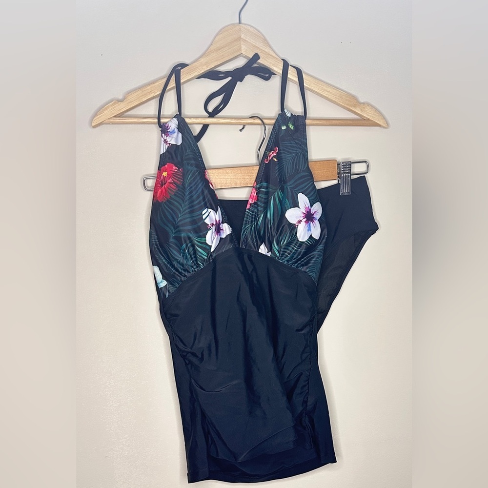 Tankini Yonique Floral Bikini Swim Set Size S